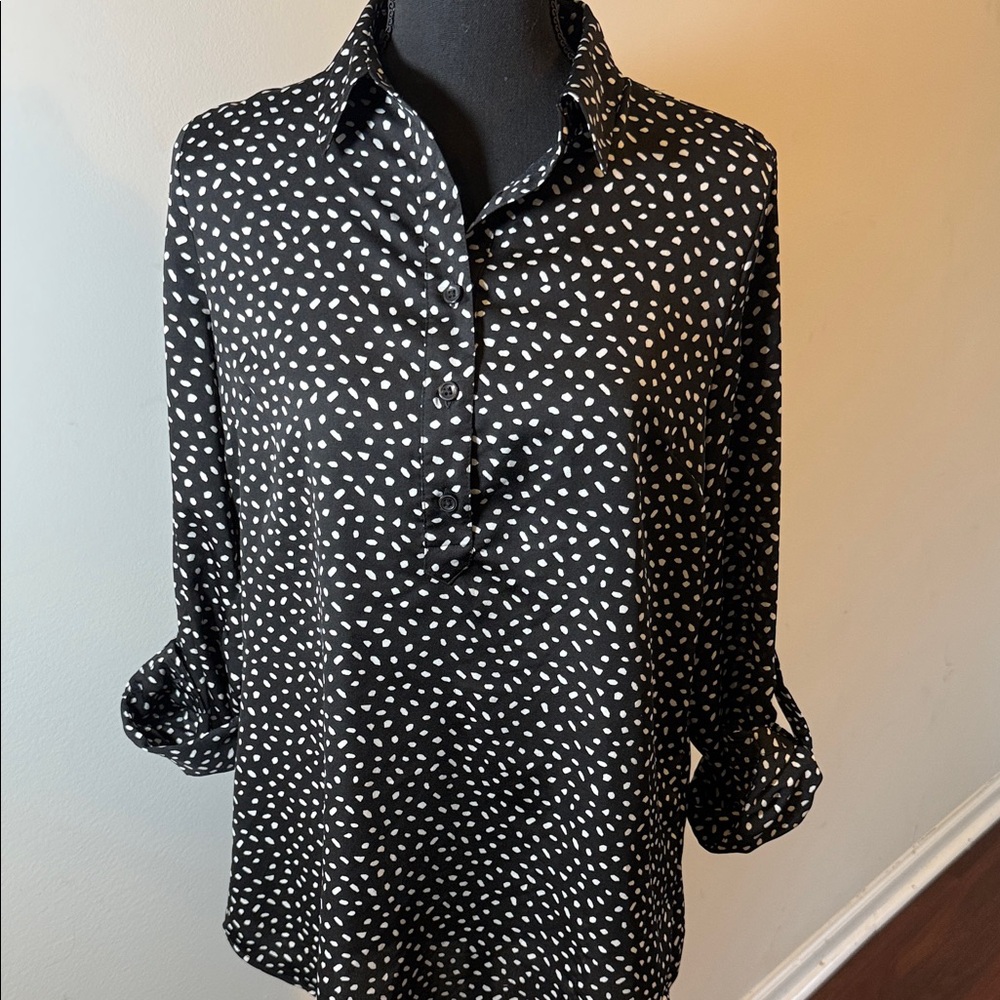 Black and White Polka Dot Women's Top